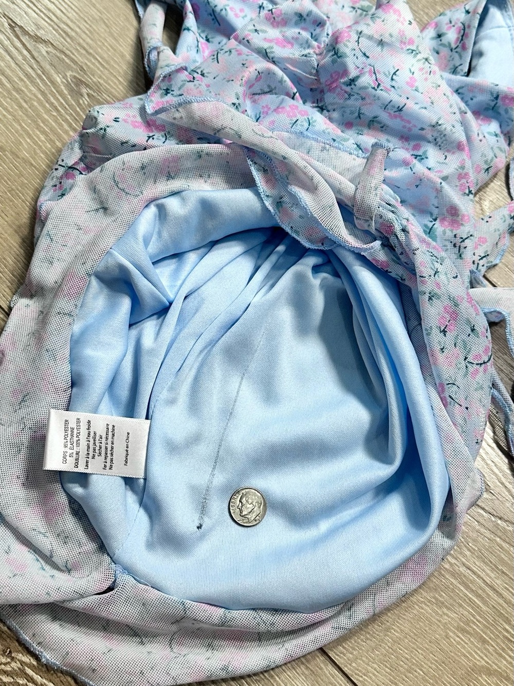 Lush Mesh Ditsy Floral Ruched Tank Top Ruffled - Picture 11 of 14